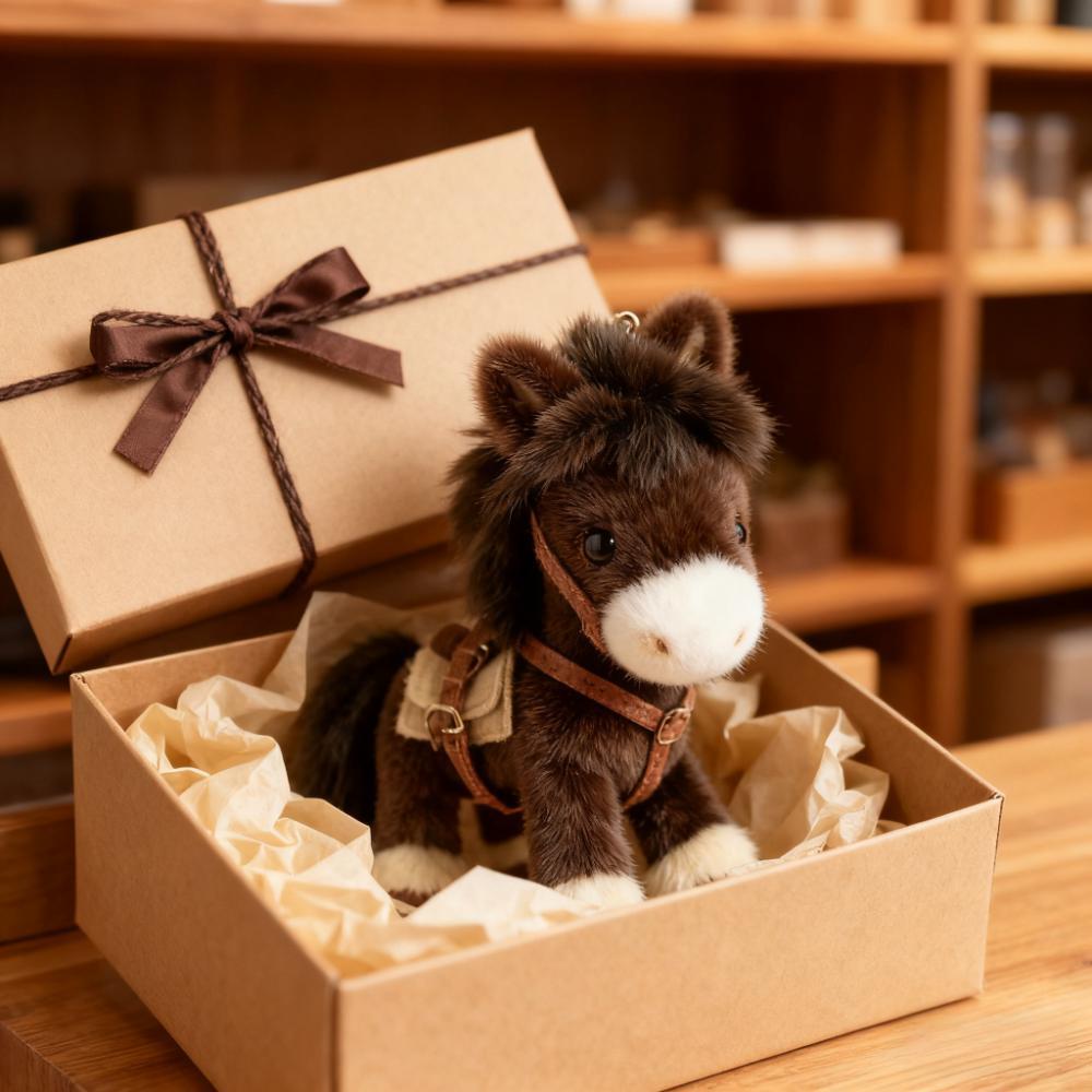 Plush Pony Bag Charm and Keychain Fluffy Horse Backpack Accessory Valentine’s Birthday Gifts Horse Shape Backpack Ornaments