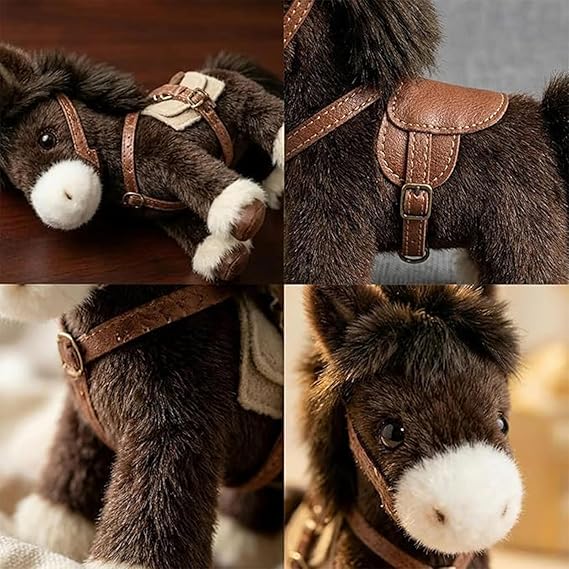 Plush Pony Bag Charm and Keychain Fluffy Horse Backpack Accessory Valentine’s Birthday Gifts Horse Shape Backpack Ornaments