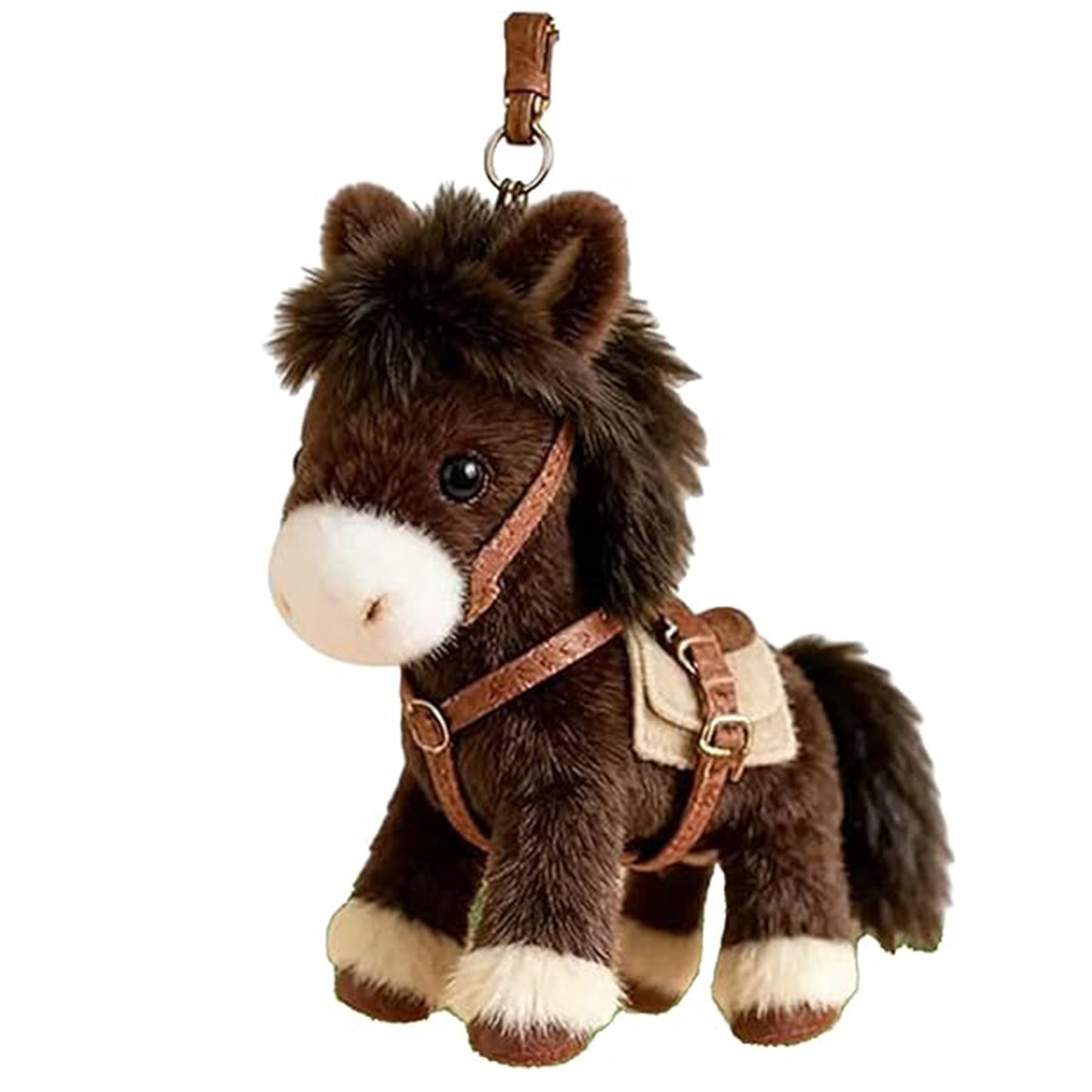 Plush Pony Bag Charm and Keychain Fluffy Horse Backpack Accessory Valentine’s Birthday Gifts Horse Shape Backpack Ornaments