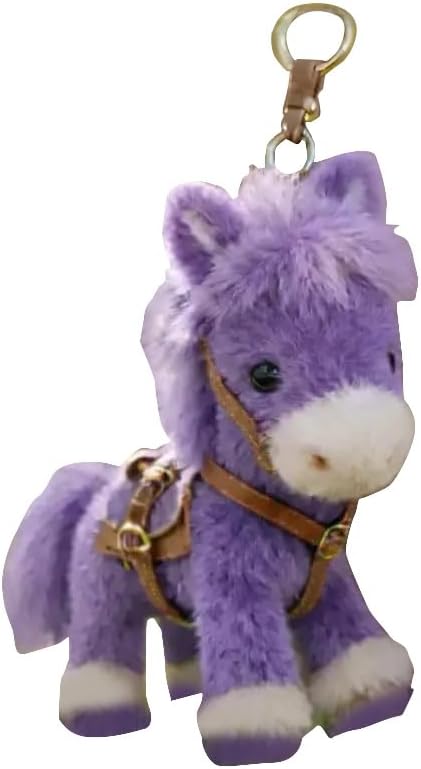 Plush Pony Bag Charm and Keychain Fluffy Horse Backpack Accessory Valentine’s Birthday Gifts Horse Shape Backpack Ornaments