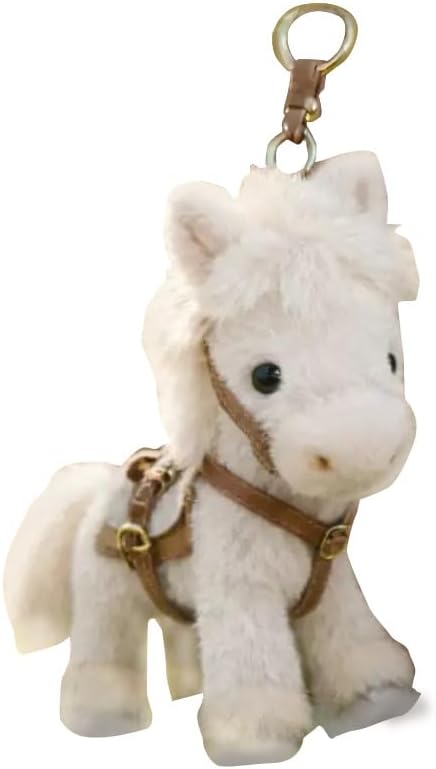 Plush Pony Bag Charm and Keychain Fluffy Horse Backpack Accessory Valentine’s Birthday Gifts Horse Shape Backpack Ornaments